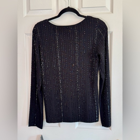 Dana Buchman NWT Silk Fully Beaded Sequined Cardigan Glam MSRP $385 Size Small - Picture 8 of 12